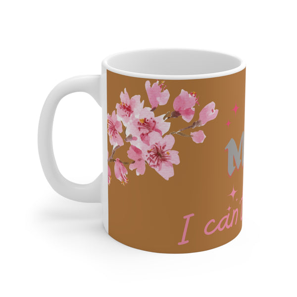 A MOM Can't Replace Ceramic Coffee Mug - Floral Design, Perfect Gift for Mother's Day