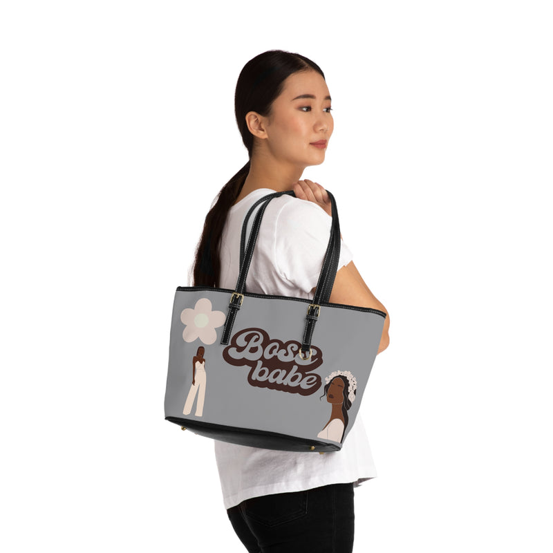 Chic PU Leather Shoulder Bag - Boss Babe Design, Fashion Tote, Gift for Her, Trendy Handbag, Stylish Purse, Everyday Essential