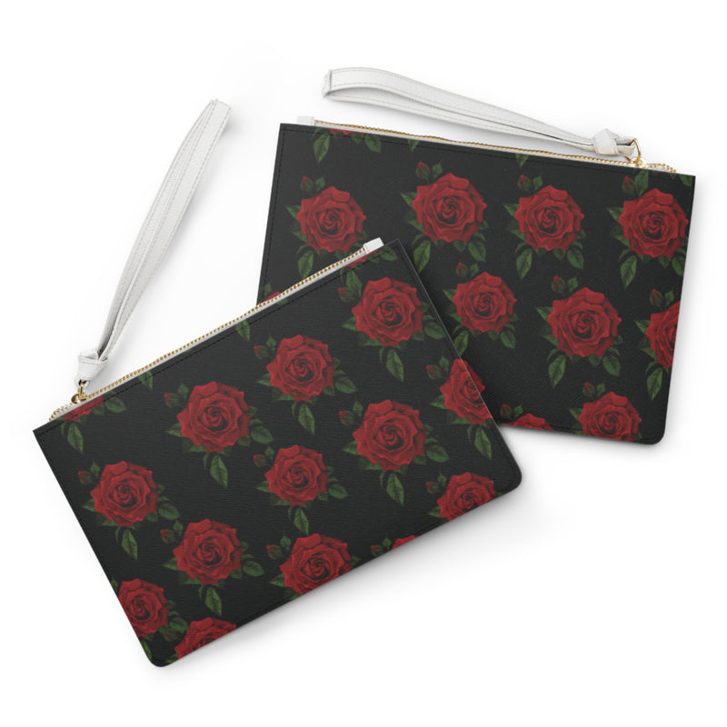 Clutch Bag with Rose Flower Design - Elegant Floral Purse for Women