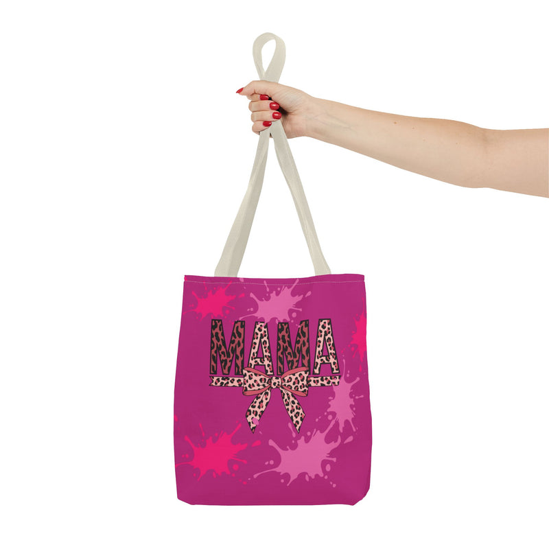 Stylish 'Mama' Tote Bag - Pink Leopard Print Shopping Bag for Moms