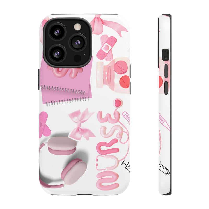 Phone Case - Cute Pink Nurse Design