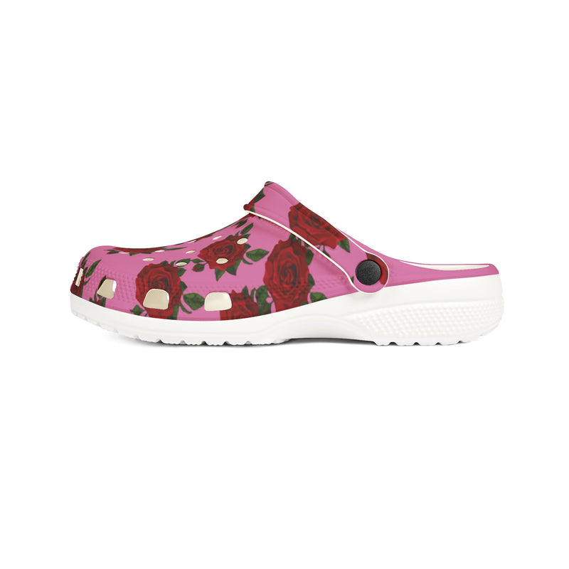 Floral EVA Foam Clogs - Comfortable Slip-On Shoes with Rose Design