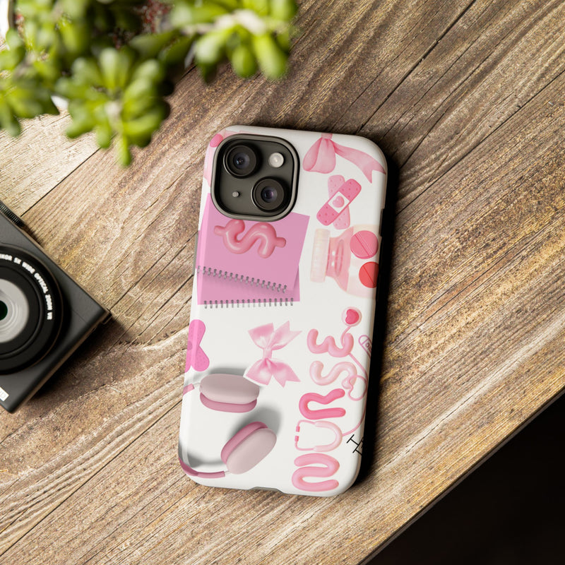 Phone Case - Cute Pink Nurse Design