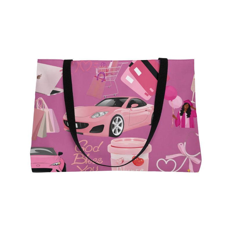 Chic Pink Weekender Tote Bag - Perfect for Girlfriends' Getaways and Special Occasions