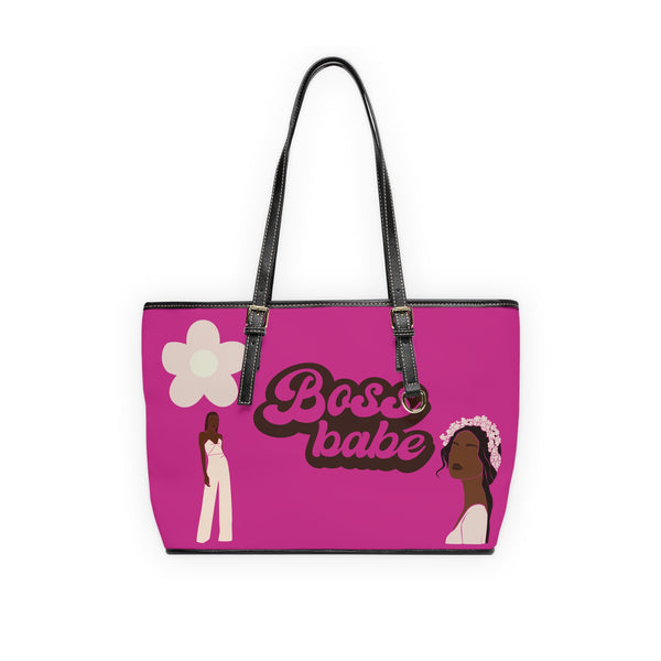 Chic PU Leather Shoulder Bag - Boss Babe Design, Fashion Tote, Gift for Her, Trendy Handbag, Stylish Purse, Everyday Essential