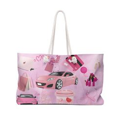 Chic Pink Weekender Bag - Stylish Travel Tote for Girls' Getaways
