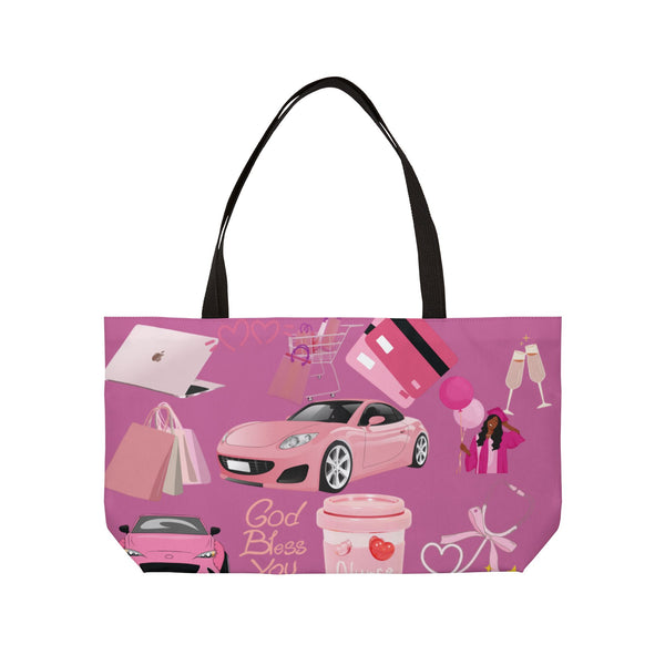 Chic Pink Weekender Tote Bag - Perfect for Girlfriends' Getaways and Special Occasions