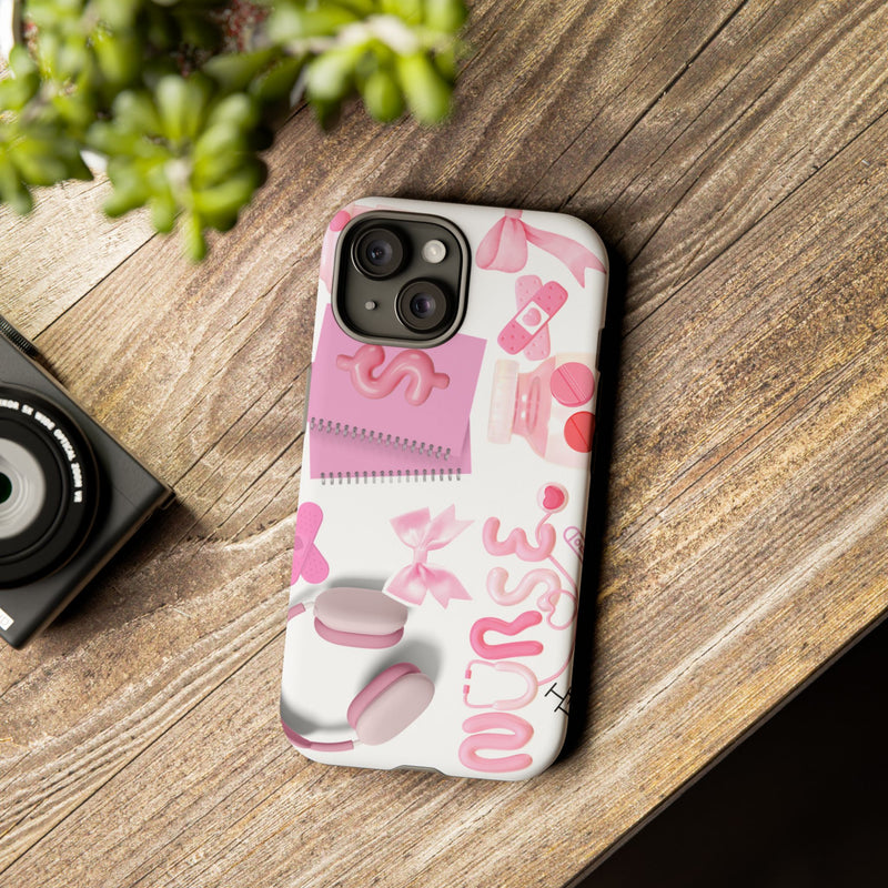 Phone Case - Cute Pink Nurse Design