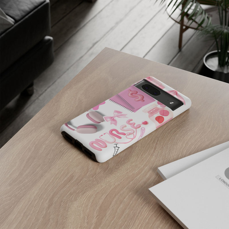 Phone Case - Cute Pink Nurse Design