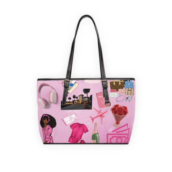 Chic PU Leather Shoulder Bag - Stylish Pink Tote for Fashion Lovers