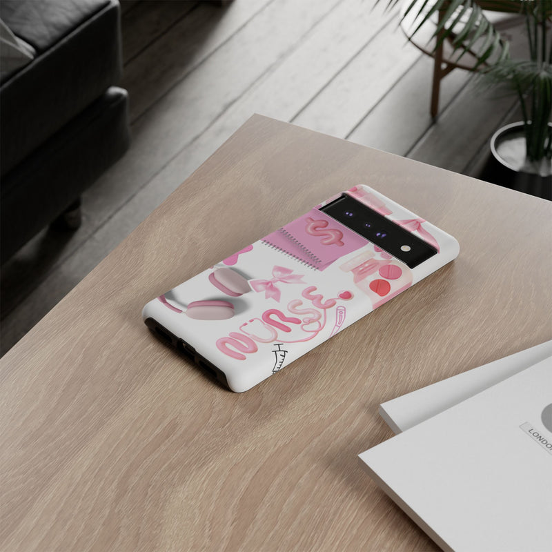 Phone Case - Cute Pink Nurse Design