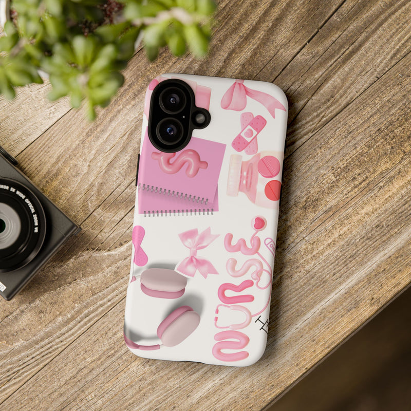 Phone Case - Cute Pink Nurse Design