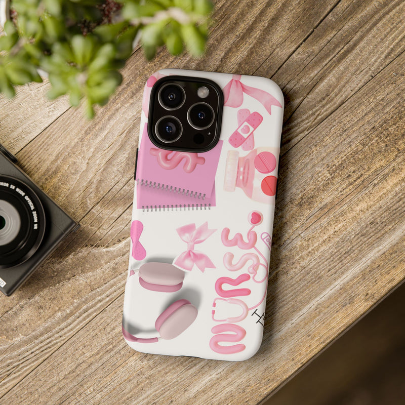 Phone Case - Cute Pink Nurse Design