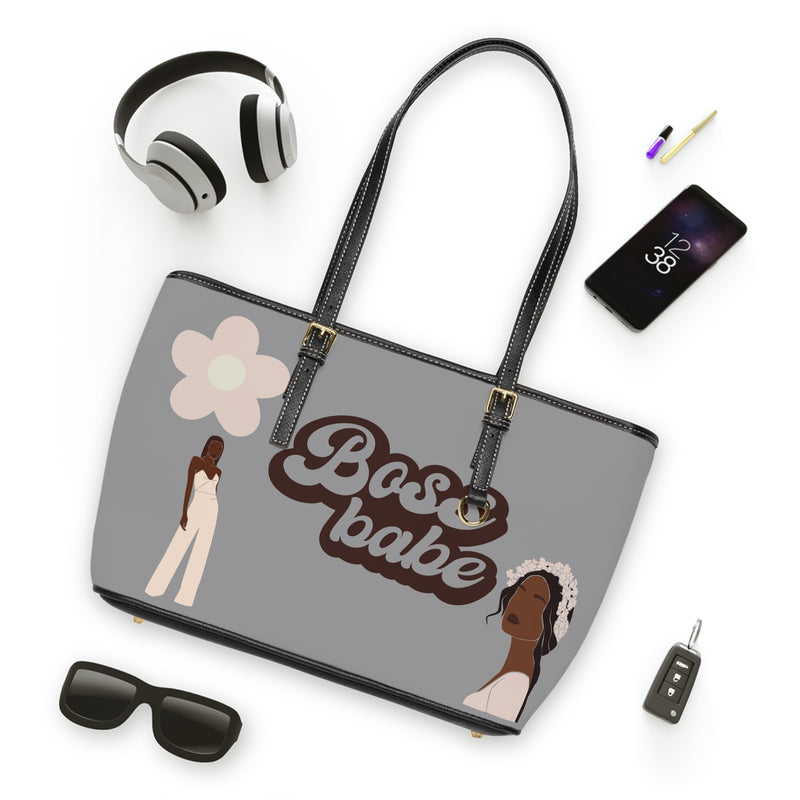 Chic PU Leather Shoulder Bag - Boss Babe Design, Fashion Tote, Gift for Her, Trendy Handbag, Stylish Purse, Everyday Essential