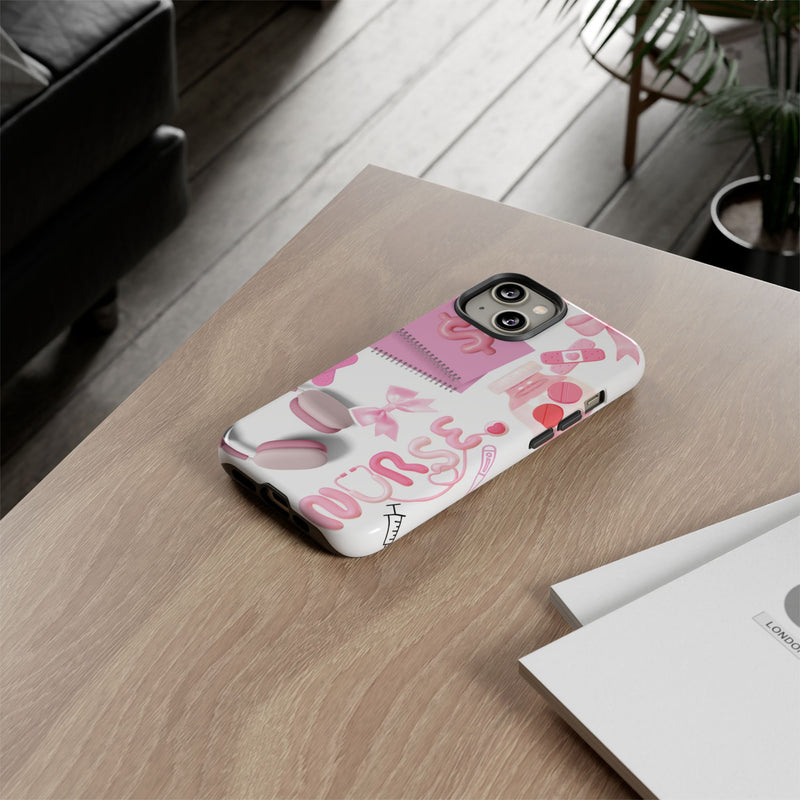 Phone Case - Cute Pink Nurse Design
