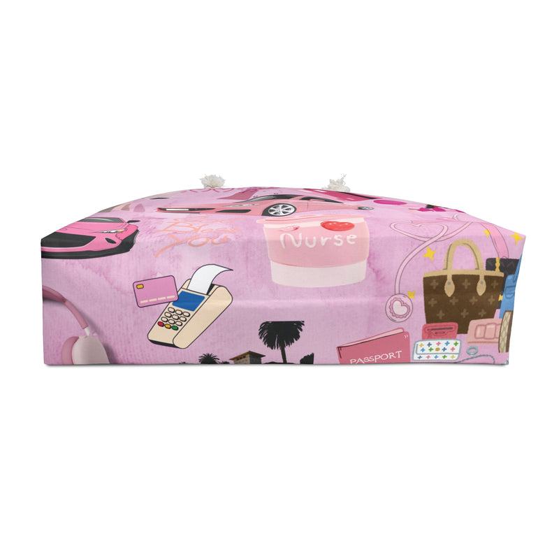 Chic Pink Weekender Bag - Stylish Travel Tote for Girls' Getaways